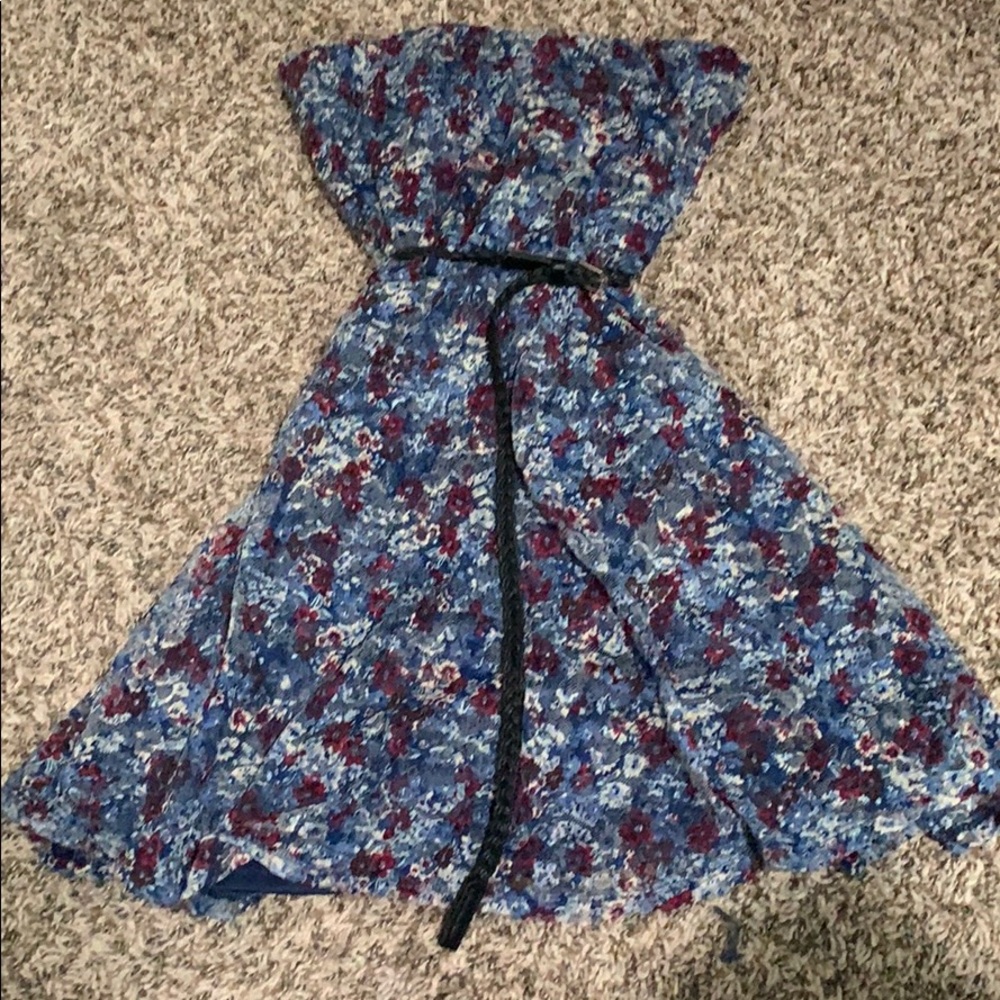 Strapless belted dress
